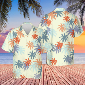 Aangepast foto-shirt, aangepast Hawaiiaans overhemd met bladeren, Hawaiiaans overhemd voor heren, feestoverhemd, zeer mooi cadeau voor hem - Product Image 1