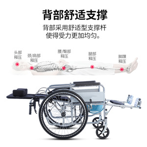 Silla de Ruedas Manual Reclinable con Orinal, para Personas Mayores y con Discapacidad, con la Bendición de que Obtenga Muchas Bendiciones - Product Image 5