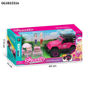 Mini voitures en plastique rose <span class=keywords><strong>pour</strong></span> poupées, magnifique ensemble de jeu de poupées de mode <span class=keywords><strong>pour</strong></span> filles, <span class=keywords><strong>camping</strong></span> - Product Image 6