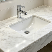 Grande dalle de marbre blanc de Carrare poli, moderne et de qualité supérieure, imperméable, pour sol, meuble-lavabo, escalier, salle de bain, hall, mur d'arrière-plan intérieur