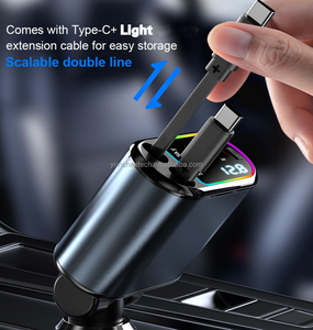 Più venduti prodotti <span class=keywords><strong>di</strong></span> <span class=keywords><strong>elettronica</strong></span> 4 in 1 caricabatteria da auto con cavo retrattile USB tipo C porta 120W caricabatteria da auto con RGB Starlight - Product Image 4