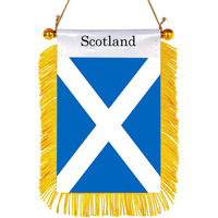 Nouveau mini drapeau écossais de 4*6 pouces à suspendre à la fenêtre de la voiture pour la décoration