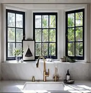 Özelleştirilebilir temperli cam çift cam düşük E kaplama Bay alüminyum fransız kanatlı pencere satılık