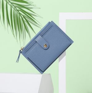 Хит продаж: мужской кошелек-портмоне из искусственной кожи с несколькими отделениями для карт, портативная <span class=keywords><strong>карманная</strong></span> сумка, винтажный короткий кошелек для карт, унисекс, тонкий кошелек на молнии - Product Image 5