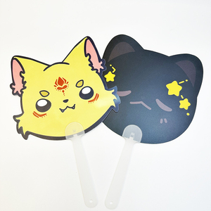 Cartoon Cute Custom UV Double-Sided Printed PP Fan Adhesive Chopsticks Fan Plastic Crafts for Publicity Advertising