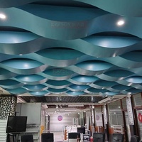 Tira lineal de aluminio con forma de onda de arco, deflector, Panel de techo, oficina, tienda, centro comercial, restaurante, diseño de techo falso