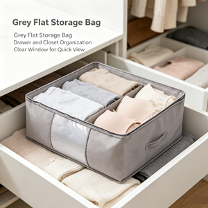 Gray Non-Woven Fabric <b>Storage</b> Box Large Capacity Organizer Bag for <b>Clothes</b> Quilts Bedding Home Use - Product Image 2