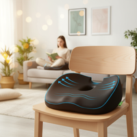 Coussin en mousse à mémoire de forme pour hémorroïdes avec trou central et découpe pour le coccyx, coussin orthopédique en forme de donut pour soulager la douleur du coccyx