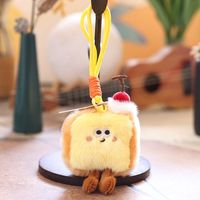 Seri Kue Teh Sore yang Lucu, Gantungan Kunci Boneka Plush Hamburger Kentang Goreng, Gantungan Tas Dessert, Gantungan Kunci Boneka