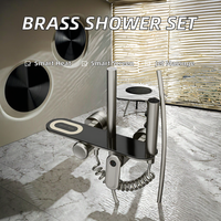 Mitigeurs thermostatiques contemporains en laiton ensemble de robinet de douche à effet pluie affichage numérique jet de massage par pluie douce pulvérisateurs en céramique salle de bain