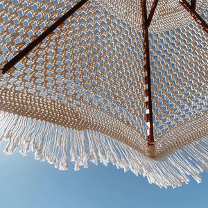 Paraguas <span class=keywords><strong>precio</strong></span> <span class=keywords><strong>de</strong></span> fábrica caliente 2,7 m poste <span class=keywords><strong>de</strong></span> acero inoxidable hecho a mano borla flecos tejido <span class=keywords><strong>playa</strong></span> Patio jardín <span class=keywords><strong>sombrillas</strong></span> paraguas - Product Image 3