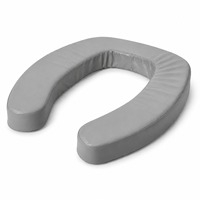 Coussin de siège de toilette rembourré imperméable, 5 cm d'épaisseur, en éponge et cuir PVC, antidérapant avec ventouses, ajustement universel pour la maison et les soins infirmiers