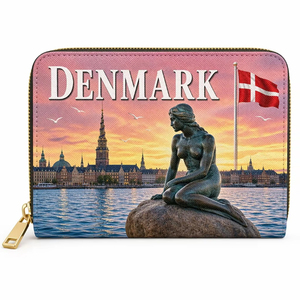 Monedero de recuerdo con diseño de paisaje urbano de <span class=keywords><strong>Copenhague</strong></span>, Dinamarca, con logotipo personalizado impreso <span class=keywords><strong>en</strong></span> PU. - Product Image 1