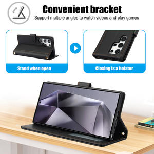 Funda de teléfono con ranura para múltiples tarjetas de cuero de lujo para <span class=keywords><strong>Samsung</strong></span> <span class=keywords><strong>Galaxy</strong></span> S25 Ultra S24 S23 <span class=keywords><strong>Book</strong></span> Stand Back Cover - Product Image 5