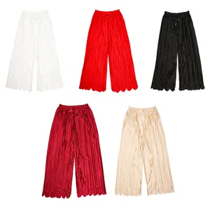 On Sale Summer Shining New Style Casual Ladies Trousers Pants Quick Drying Wide Leg Pants Women Ladies Casual Pants