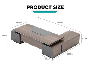 Bàn làm việc giám đốc, bàn văn phòng hiện đại cao cấp, kiểu dáng sang trọng, chất liệu gỗ, có thể chuyển đổi kiểu dáng, dành cho CEO, Giám đốc, Quản lý - Product Image 3