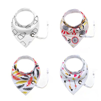Bavoirs triangulaires absorbants personnalisés en coton à 2 couches pour bébés et tout-petits, taille ajustable, avec trou pour attache-sucette