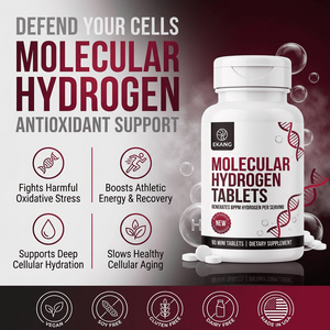 Tabletas Veganas de Agua Hidrogenada Efervescente Molecular H2, Suplemento Antioxidante Celular - Product Image 1