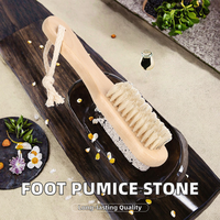 Râpe à pieds double face professionnelle en pierre ponce avec manche en bois, durable et portable, fabriquée en Chine