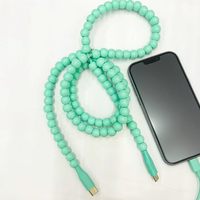 Nouveau chargeur de téléphone avec perles, chargeurs de voiture à perles vertes, accessoires de bijouterie - USB Type-C pour utilisation informatique