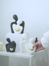 Handmade gốm trừu tượng vài bức tượng kỷ niệm ngày Cưới Quà Tặng lãng mạn nghệ thuật Deco trang trí nhà nghệ thuật tác phẩm điêu khắc - Product Image 3