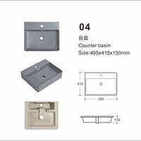 Pour Empolo Design moderne gris nordique salle de bain vanité lavabo toilette avec lavabo Lavamanos Vasque Poser