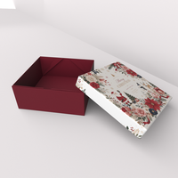 Scatola Regalo in Carta Rigida di Alta Qualità con Design Personalizzato, Laminazione Opaca, Materiale Riciclabile, Pieghevole e Piatta, Scatola Quadrata per Natale