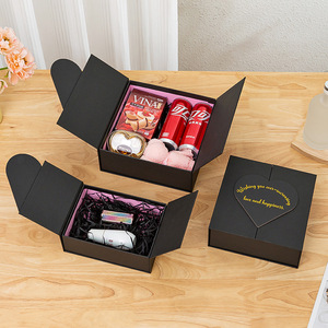Boîte cadeau rigide haut de gamme avec couvercle cœur à double ouverture latérale, dorure à chaud miroir <span class=keywords><strong>or</strong></span>, OEM, pour petite boîte cadeau de douche nuptiale - Product Image 5