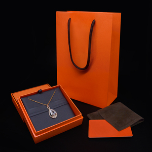 FORTE OEM <b>Orange</b> Wholesale Classic Jewelry Storage Packaging Box Unique Gift Box Packaging with Bag - Product Image 2