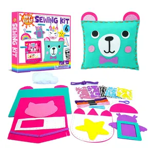 DIY Sewing Kit for Beginner Kids Arts & Crafts 6 Easy DIY Projects of Stuffed Animal Dolls and Plush Pillow Craft