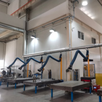 Lengan Ekstraksi Asap Las CE ISO 3m, Lengan Pembuangan Hisap Tinggi dengan Kap Hisap Basis Magnetik