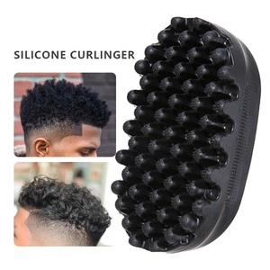 Outil de soin des cheveux Wave Hair Care : Brosse à cheveux portable en éponge plastique lavable pour personnes noires, peigne durable en caoutchouc pour boucler et tordre les cheveux - Product Image 1