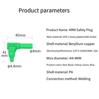 Connecteur banane mâle de sécurité en cuivre à gaine intégrale de 4 mm Apex, câble de test DIY, connecteur à trou de 4 mm, type à souder, isolateur PA 32A