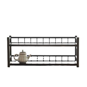 Estantes de exhibición antiguos de madera maciza, bandeja de té de varias capas para accesorios de ceremonia del té, forma rectangular, origen Dehua - Product Image 5