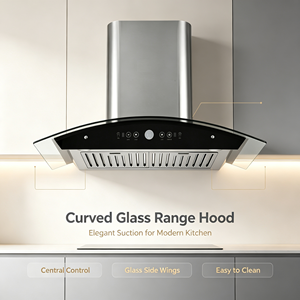 <span class=keywords><strong>Hotte</strong></span> murale en acier inoxydable économique avec moteur électrique 200W et échappement ventilé pour usage domestique/hôtelier - Product Image 1