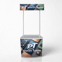 Comptoir d'exposition portable pliable en aluminium et plastique robuste avec toile en PVC rigide