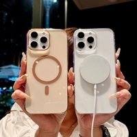Coque de téléphone portable magnétique transparente rigide en PC anti-jaunissement pour iPhone 16 Plus 17 Pro Max Air, compatible avec la recharge sans fil, vente en gros, collection 2026