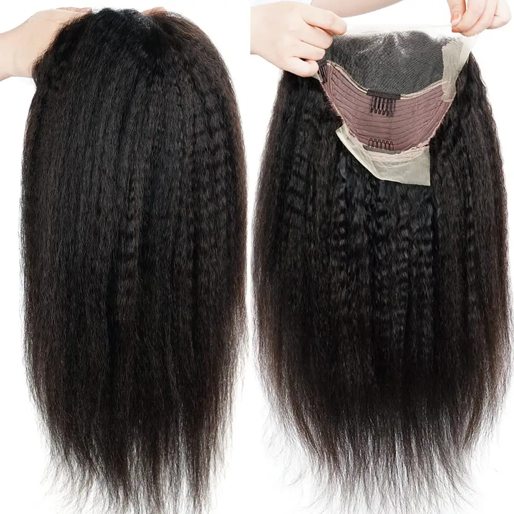 100% vrais cheveux humains filles coiffure courte Afro femmes bandeau perruques Afro crépus bouclés demi perruque avec bandeau