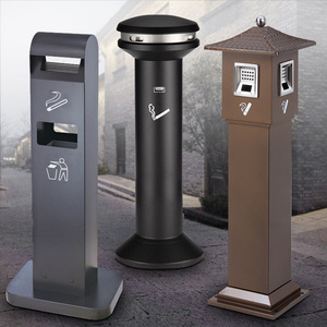 Cendrier colonne COCOUSD Lianfuda en acier inoxydable, design moderne, bac de collecte des mégots, utilisation intérieure et extérieure - Product Image 1