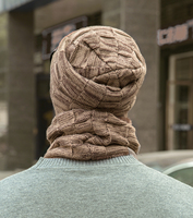 Gorro de invierno sólido de alta calidad, conjunto de bufanda, gorro de punto cálido, forro polar grueso, calentador de cuello, pasamontañas para hombres y mujeres para deportes