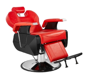 Sillón de Barbería Hidráulico Reclinable de Cuero Sintético Negro con Reposapiés y Reposacabezas Ajustables para Uso en Hospitales y Dormitorios - Product Image 5