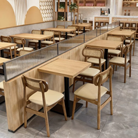 Table de restaurant commerciale, table de bistrot, plateau en bois, base en métal, table de café, ronde, carrée, rectangulaire, plusieurs tailles disponibles