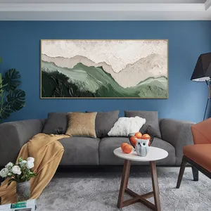 <span class=keywords><strong>Peinture</strong></span> murale texturée 3D grande taille, motif vague océanique, vert sauge <span class=keywords><strong>beige</strong></span>, style Wabi-Sabi, pour salon et décoration intérieure. - Product Image 3