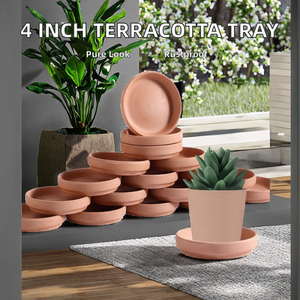 Vente en gros usine : Soucoupe de pot de fleurs en céramique de terre cuite de 4 pouces, résistante à la rouille, légère, pour la décoration intérieure - Product Image 2