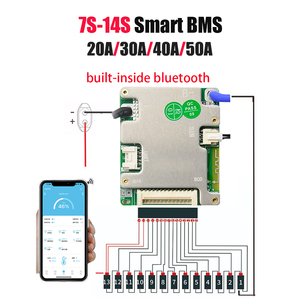 ระบบการจัดการแบตเตอรี่ที่ใช้ PCB 20A-50A BMS Smart 7S-14S ฟังก์ชั่นการสื่อสารสมดุล UART สำหรับจักรยานไฟฟ้า - Product Image 1