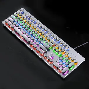 Penjualan Laris Keyboard Gaming Kabel Tahan Air Ergonomis 104 Kunci Backlit 3 RGB