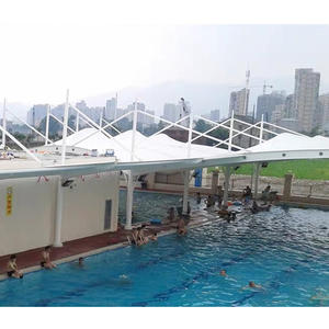 Abri de pluie de pare-soleil de structure de membrane en acier moderne pour le repos de support de rivage de <span class=keywords><strong>toit</strong></span> d'entrepôt de lac de pêche de parc aquatique de piscine - Product Image 4