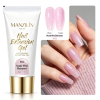 Gel de construction pour ongles nude scintillant, à séchage rapide UV/LED, auto-nivelant, longue tenue, à retirer par trempage