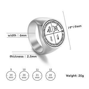 Anillo de Acero Inoxidable R136, Pantaculón de Júpiter, para que los Espíritus de Júpiter le obreñigan, Defiende y Protege al Mago, Joyería - Product Image 3