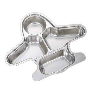 304 Stainless Steel Cartoon Lunch Plate For Kids With Animal Design Childrens Dining Plate Fruit Vegetable Serving Tray - Product Image 5